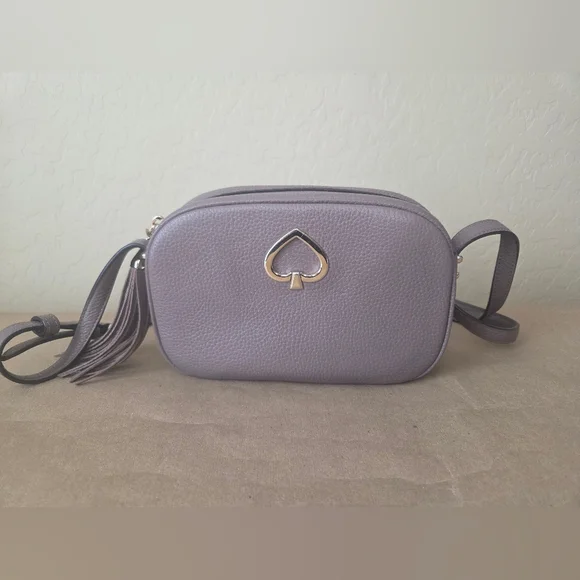 KATE SPADE Camera Bag Crossbody - Pebbled Leather - Mauve/Dusty Lavender - Picture 1 of 13